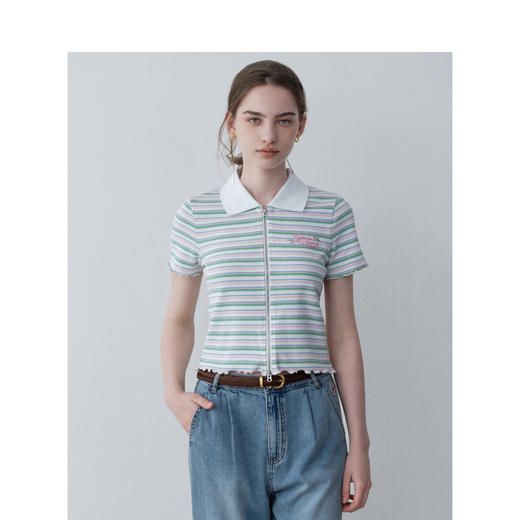 TeenieWeenie小熊条纹字母POLO衫T恤女夏季女t恤TTHA242410T 商品图0