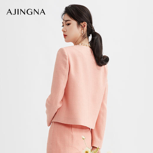 【商场同款】阿菁娜2024春季新款撞色百搭小香风外套A29C107025 商品图4