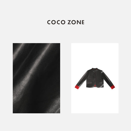 COCO ZONE 真羊皮新中式复古绵羊皮拼接唐装设计感皮衣 23C30804 商品图2