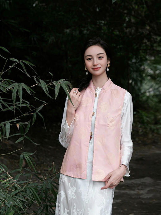 微瑕秒杀 |盛唐牡丹 |鹤鹿同春宋锦双面穿马甲[特价品](特殊商品不退不换) 商品图9