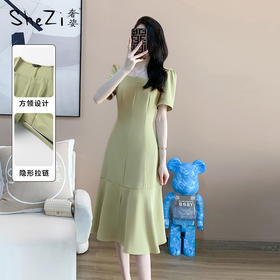 奢姿2025年夏季新款大码女装翻领连衣裙胖妹妹赫本风时尚裙子9932866993