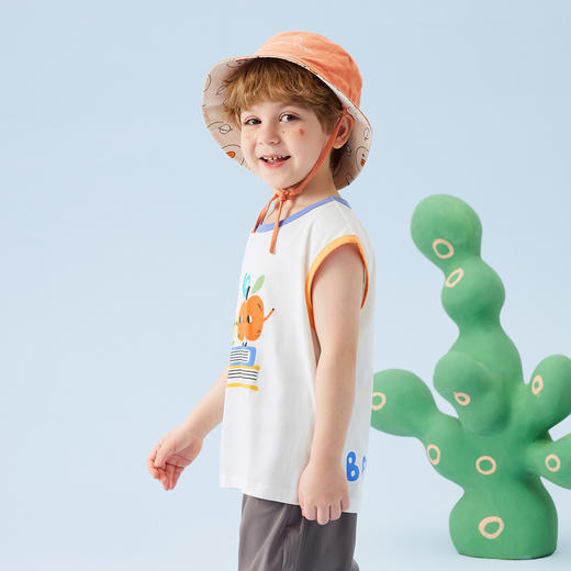 【冰感棉】【80-140】【MQDMINI】男童夏季背心落肩无袖上衣宽松外穿背心 商品图2