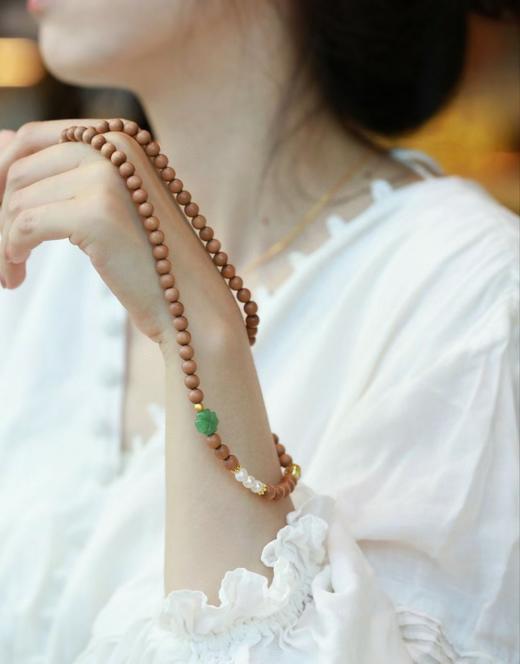 0.6原创碧玉(四叶草)老山檀手串 108粒 商品图4