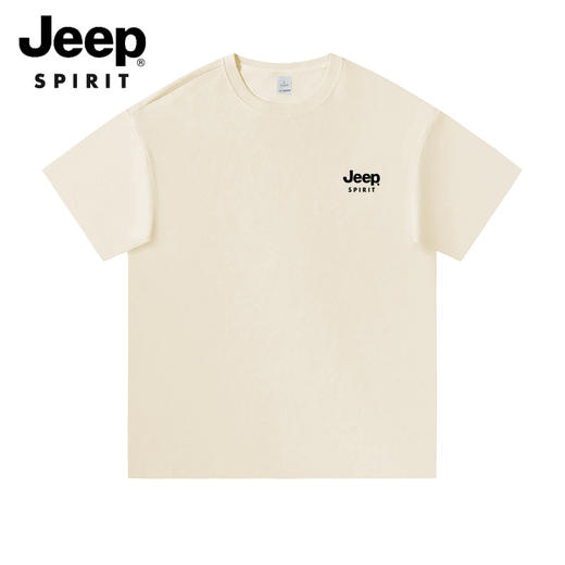 心选丨【买1送1】吉普JEEP SPIRIT 美式宽松落肩版型 休闲纯棉短袖T恤230G 商品图6