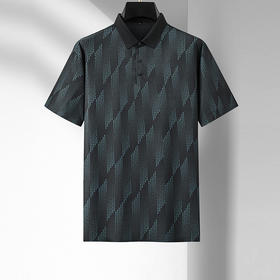 【透气高弹】【新款DDA】大依优型大码满印短袖Polo衫翻领加肥加大男士大号弹力透气舒适夏季半袖透气