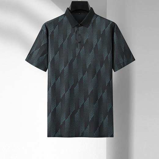 【透气高弹】【新款DDA】大依优型大码满印短袖Polo衫翻领加肥加大男士大号弹力透气舒适夏季半袖透气 商品图0
