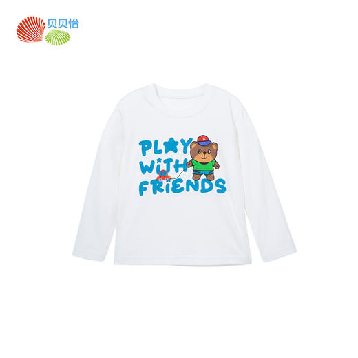 贝贝怡儿童t恤男24夏季新款休闲萌趣小熊薄款透气短袖男ZB1DS039 商品图11