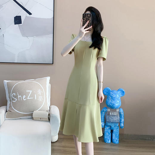 奢姿2025年夏季新款大码女装翻领连衣裙胖妹妹赫本风时尚裙子9932866993 商品图1