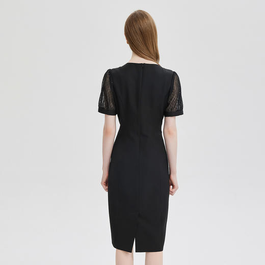 PF809斯尔丽2024新款法式蕾丝拼接包臀小香式白领通勤高级感显瘦连衣裙 商品图1