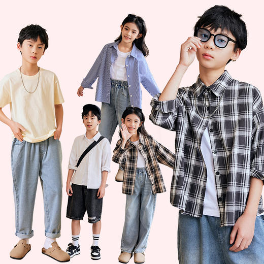 【E】【儿童两件装】Rolliro儿童成人亲子款0束缚亲子牛仔裤老爹裤 商品图0