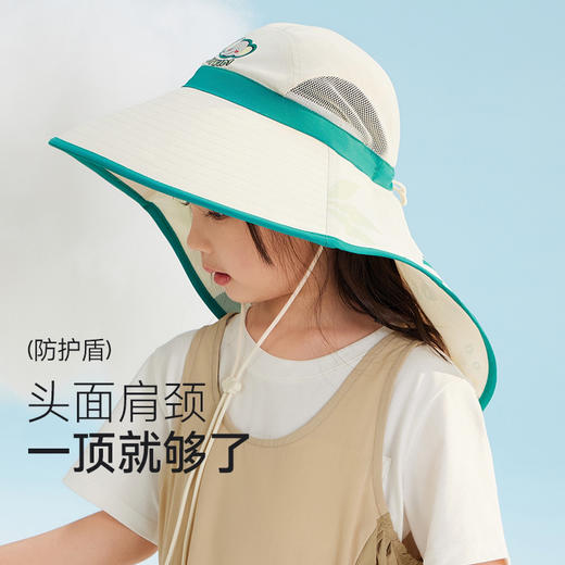 VVC儿童渔夫帽KIDS动物园大檐防晒卡通长披风护肩颈透气 商品图1