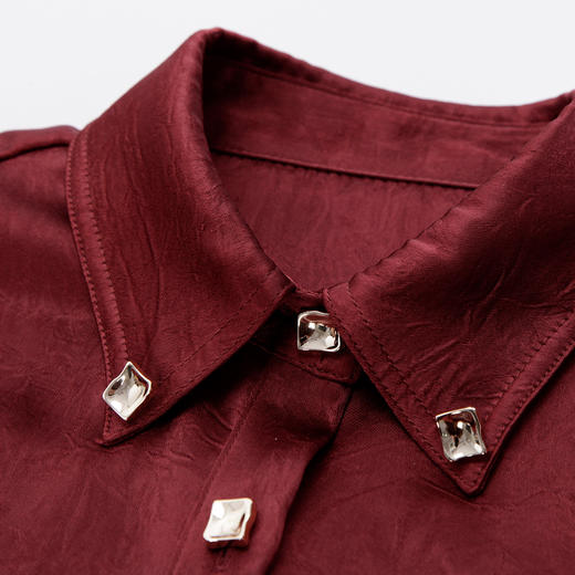 PE257斯尔丽24春夏新款设计感绑带不对称口袋显瘦时尚小众长衬衫 商品图4