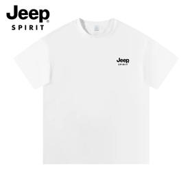 心选丨【买1送1】吉普JEEP SPIRIT 美式宽松落肩版型 休闲纯棉短袖T恤230G