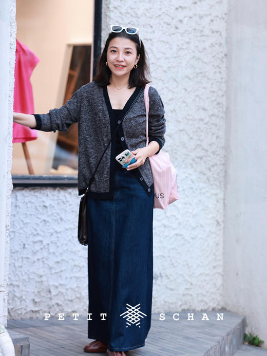 PETIT SCHAN小闪 CLO#468 sonnet 十四行诗 奥地利兰精莫代尔直筒微A型百搭牛仔半裙 商品图1