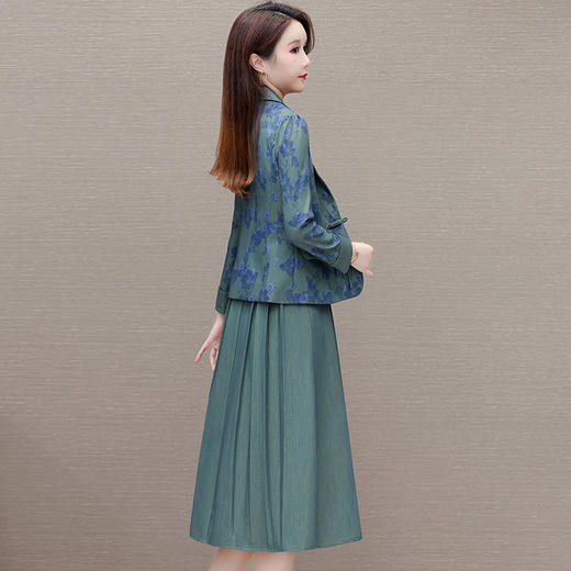 通勤时尚，印花小西装外套长款内搭连衣裙两件套QYM-XYKL-28053-6-L 商品图2