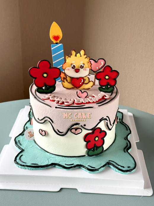 卡通龙花花二次元漫画风蛋糕 商品图0