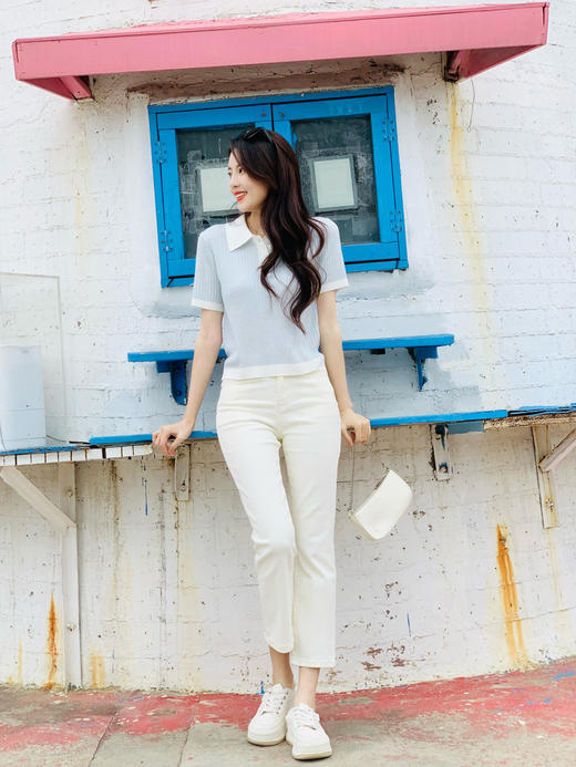 【百图lulu好物】【清凉POLO衫】知性 POLO领 清新有氧 短袖 针织衫 商品图4