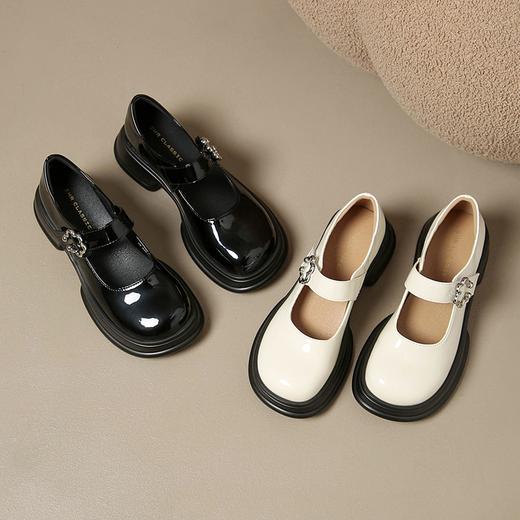 ZHR则则玛丽珍小皮鞋2024春季新款气质复古百搭英伦浅口单鞋厚底 商品图8