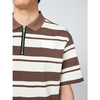 墨麦客男装撞色条纹polo衫男夏季拉链门襟男士短袖t恤70930 商品缩略图2