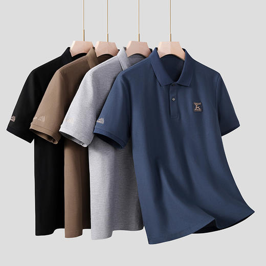 【100%棉】【新款DK】大依优型大码男装短袖Polo衫翻领加肥加大透气吸汗夏季上衣半袖t恤夏装 商品图1
