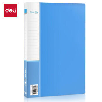 得力（deli）A4金属单强力夹+插页袋文件夹 票夹大容量试卷资料档案合同夹诗朗诵签约夹板办公用品 5301蓝色 商品图5