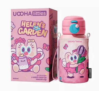 uooha随行双饮保温杯海伦花园-粉玫 商品图0