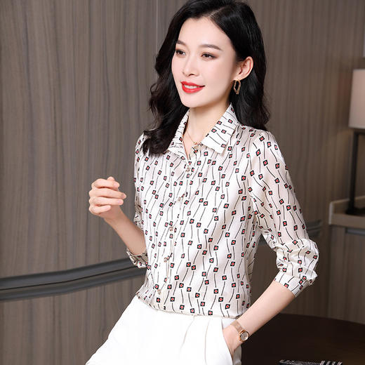 ASE9219印花优雅气质时尚百塔女士衬衫 商品图1