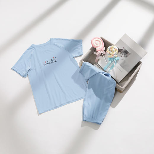 【经典莫代尔】SCHIESSER 德国舒雅童装男童短袖长裤家居套装37/22983H 商品图0