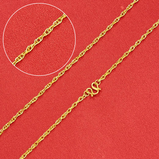 【限时克减150元】足金999.99 五9黄金绞丝链项链(ACXL00002-7)补差价）补差价）预售产品下单后不退款不退货不换货不补差价 商品图0