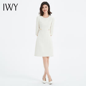 IWY/新款白色连衣裙修身设计感高级感春夏通勤法式优雅职业裙Q13304