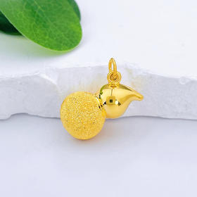 【限时克减150元】足金999.9 #葫芦 空心半砂半光葫芦吊坠(AF020DZ00174)（预售产品下单后不退款不退货不换货不补差价）