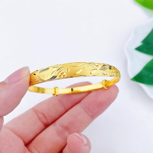 【限时克减128元】足金999.9 实心推拉牛鼻手镯龙凤推拉手镯(SZ00992)（预售产品下单后不退款不退货不换货不补差价 商品图4