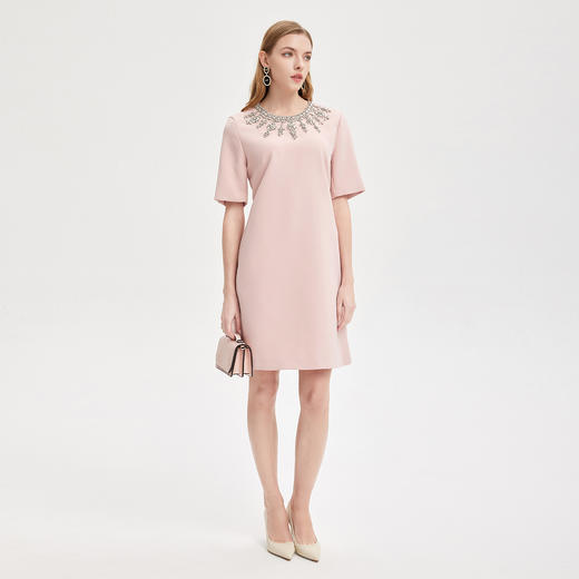 PE803斯尔丽2024新款华丽钉珠H身型高级质感礼服连衣裙 商品图3