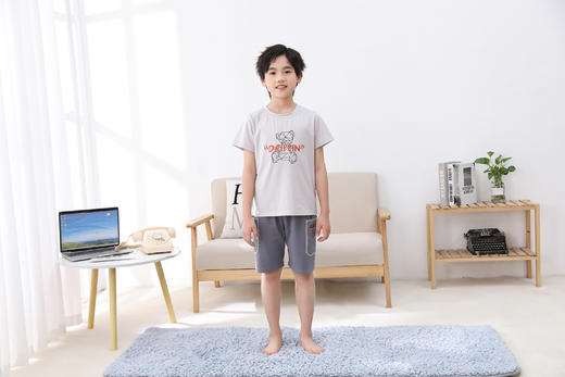 【39元限时秒杀】【秀黛】男童冰感纯棉短袖套装男童夏季睡衣家居服H2441007T【门店同款】【如遇缺货自动退款，介意勿拍】 商品图0