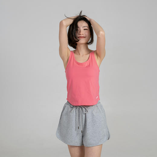 L RECNAVA [裸感磨毛] 背后系带带胸垫小圆摆背心 商品图4