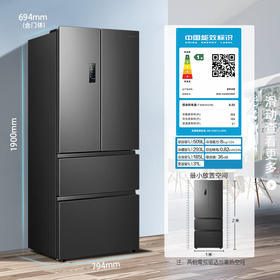 容声（Ronshen）离子净味509升变频一级能效法式多门四开门嵌入式冰箱灰色家用无霜除菌BCD-509WD18MP双循环大容量