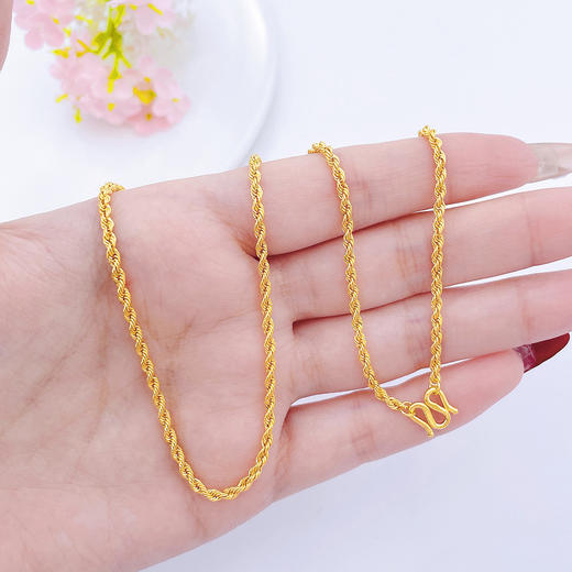 【限时克减150元】足金999.99 【精品】五9黄金真绳链项链(ACXL00001-3)补差价）补差价）预售产品下单后不退款不退货不换货不补差价 商品图3