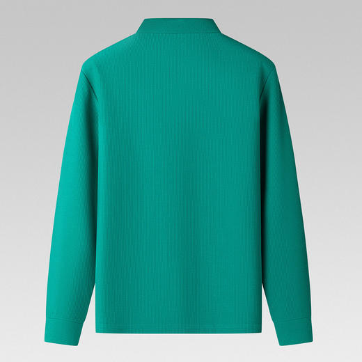 【含桑蚕丝】罗蒙男士春秋华夫格加厚polo衫男长袖t恤男舒适男polo衫 商品图5