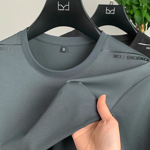 【速干】【新款DPF】大依优型大码短袖T恤圆领加肥加大男装大号大码上衣男士休闲半袖夏季 商品图2