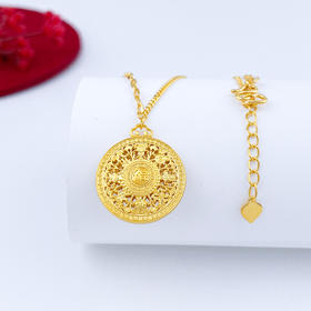 【限时克减150元】足金999 #八宝罗盘 (足金999字印)5G黄金镂空调节八宝罗盘套链（面宽约18.9mm）(5GTL01417-02)（预售产品下单后不退款不退货不换货不补差价