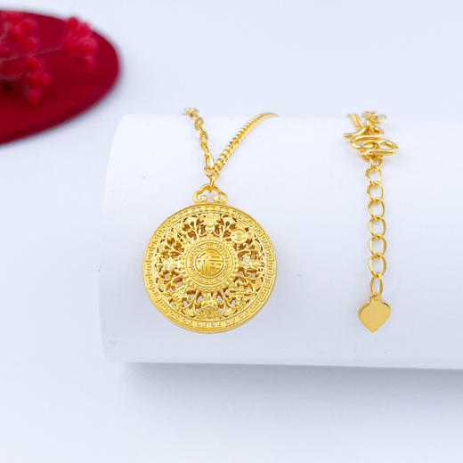 【限时克减150元】足金999 #八宝罗盘 (足金999字印)5G黄金镂空调节八宝罗盘套链（面宽约18.9mm）(5GTL01417-02)（预售产品下单后不退款不退货不换货不补差价 商品图0