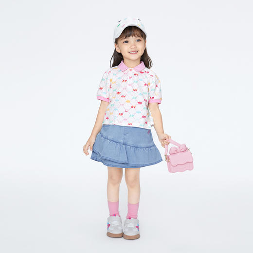 女童清凉POLO衫翻领短袖新款安奈儿童装实体店同款XG421837 商品图3