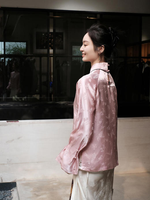 盛唐牡丹 |蝶恋花真丝女上衣 商品图4