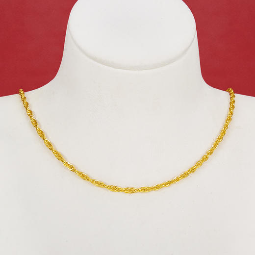 【限时克减150元】足金999.99 五9黄金绞丝链项链(ACXL00002-2)补差价）补差价）预售产品下单后不退款不退货不换货不补差价 商品图1