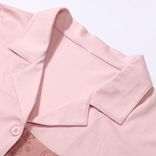 都市丽人亲情蜜语舒适外出春夏睡衣女32支CVC单面家居服薄款短袖短裤女士棉质套装LH40A8 商品图6