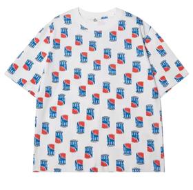 T497满印瓶子印花情侣短袖圆领宽松百搭潮流街头小众设计T恤男