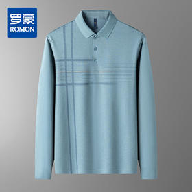 【福利款】罗蒙男士春秋含桑蚕丝莫代尔polo衫男长袖男士polo衫长袖