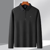 【拉链款】罗蒙男士春秋精美刺绣polo衫男长袖休闲百搭男士polo衫长袖 商品缩略图2