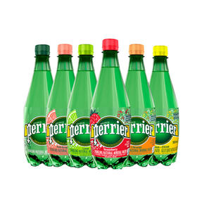 PERRIER巴黎水天然矿泉水气泡水塑料瓶500ml青柠味