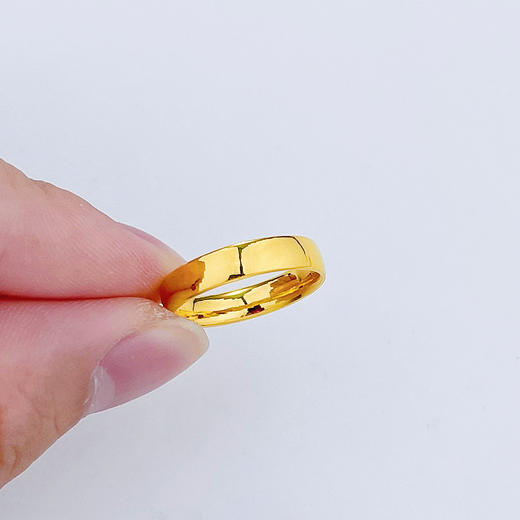 足金999.9 光面实心固口圈戒光圈戒素圈戒（面宽约4-4.5mm）(AF000JZ00066)（预售产品下单后不退款不退货不换货不补差价 商品图2